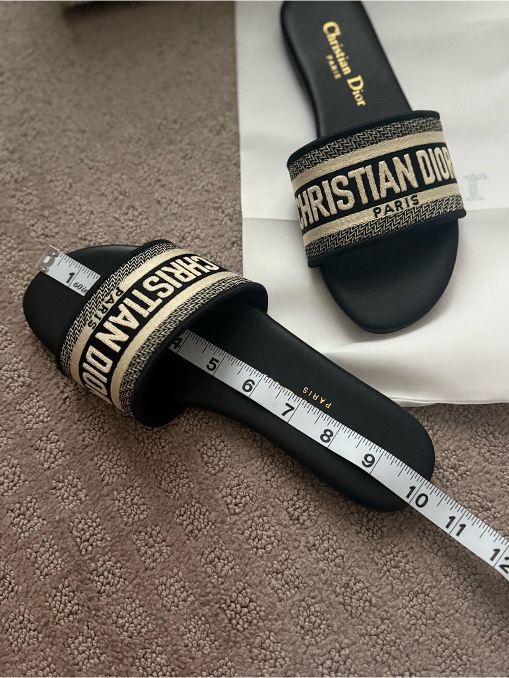 Dior Black and Beige Christian Dior Slide Sandals - Picture 4 of 4